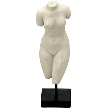 15" Poly Marble Resin Woman Body Bust w/Black Pedestal Stand for Home Decor - Greek Statue Bust S... | Amazon (US)