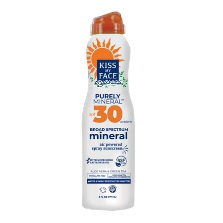 Kiss My Face Organics Purely Mineral Spray SPF 30 6 fl oz Broad Spectrum Sunscreen Air Powered Spray | Walmart (US)