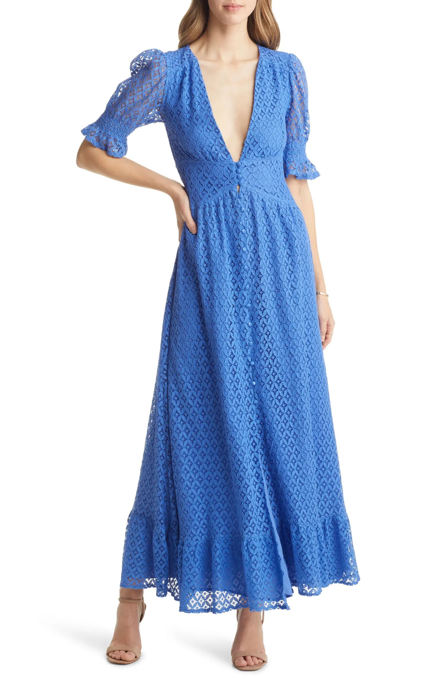 VICI Collection Lace Puff Sleeve Maxi Dress | Nordstrom | Nordstrom