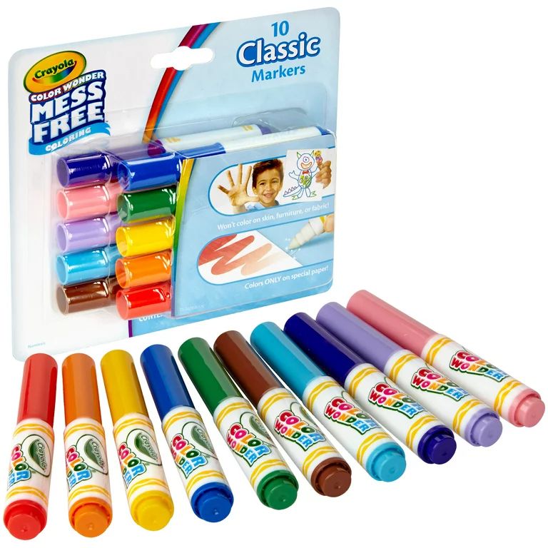 Crayola Color Wonder Mini Markers in 10 Classic Colors, Easter Basket Stuffer for Toddlers, Begin... | Walmart (US)