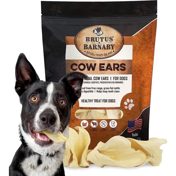 Brutus & Barnaby Premium Cow Ears For Dogs 100% Grass-Fed Beef Natural Dog Chews, Large 30-Pack | Walmart (US)