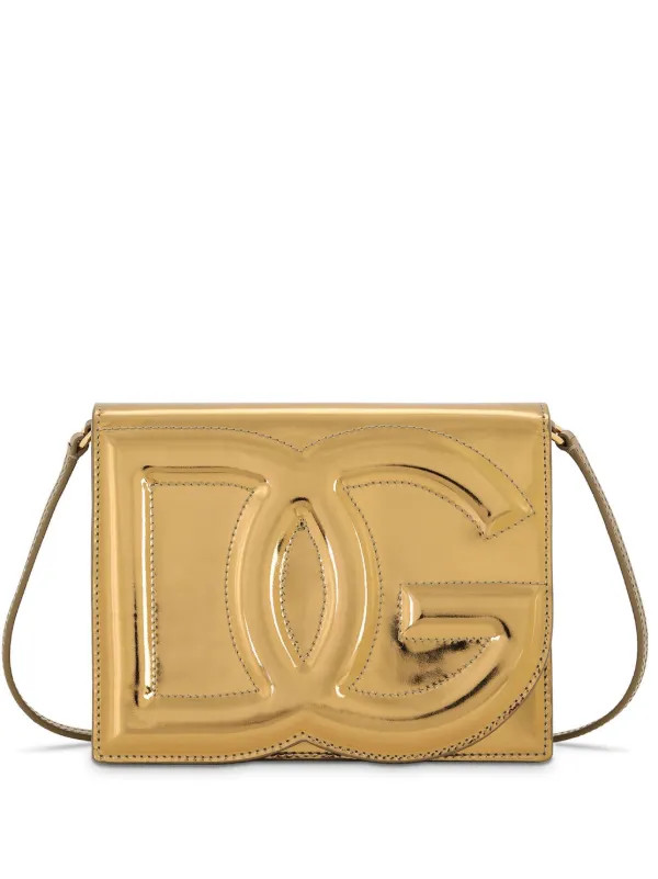 Dolce & Gabbana logo-embossed metallic-effect Bag | Gold | FARFETCH | Farfetch Global