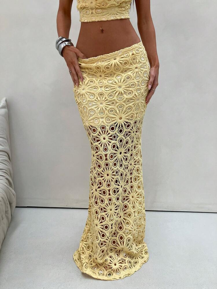 Aloruh Women's Spring/Summer New Yellow Elegant Sexy Fashionable Pure Romantic Date Beach Vacatio... | SHEIN