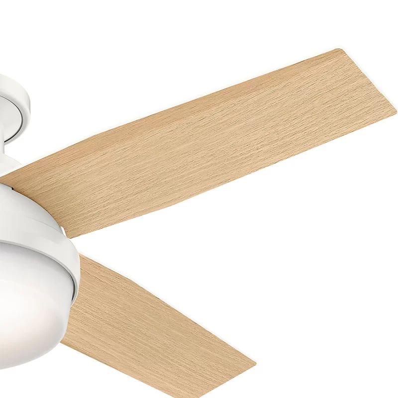 44" Dempsey Low Profile 4 - Blade LED Flush Mount Ceiling Fan with Remote Control and Light Kit | Wayfair North America