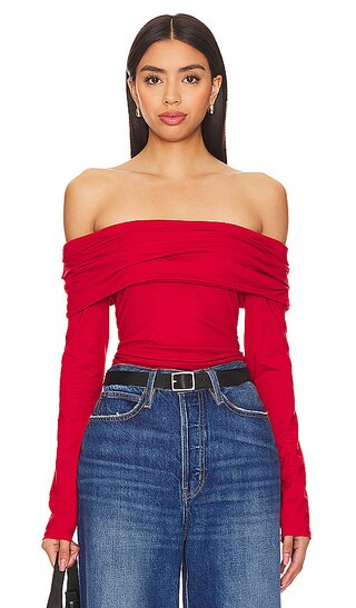 Abana Off The Shoulder Tee in Heartbeat | Revolve Clothing (Global)