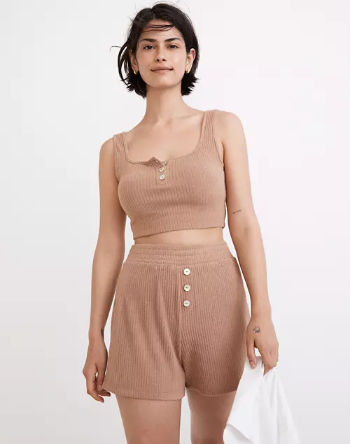 MWL Ribbed Henley Pull-On Shorts | Madewell