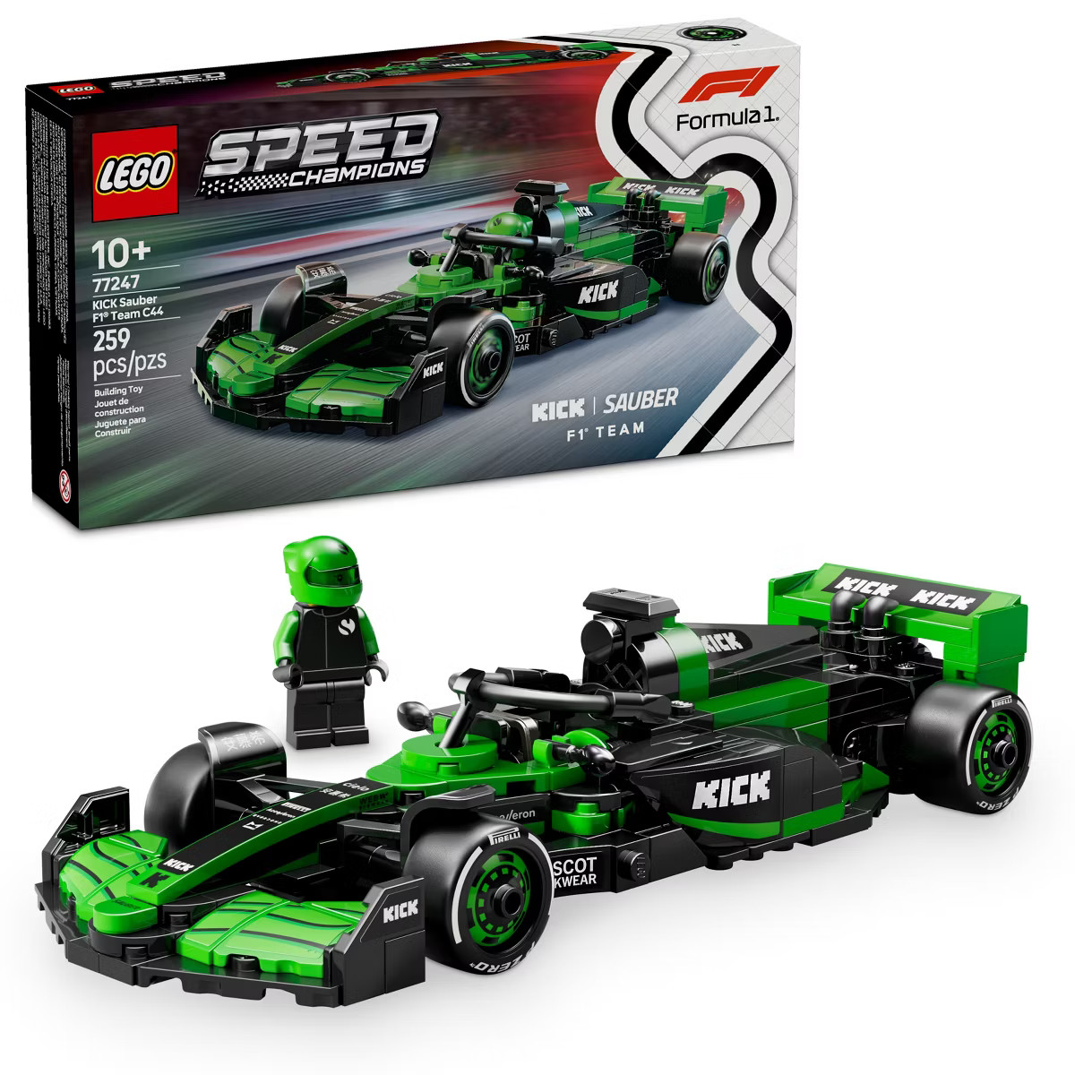 LEGO Speed Champions KICK Sauber F1 Team C44 Race Car Toy Building Set 77247 | Target