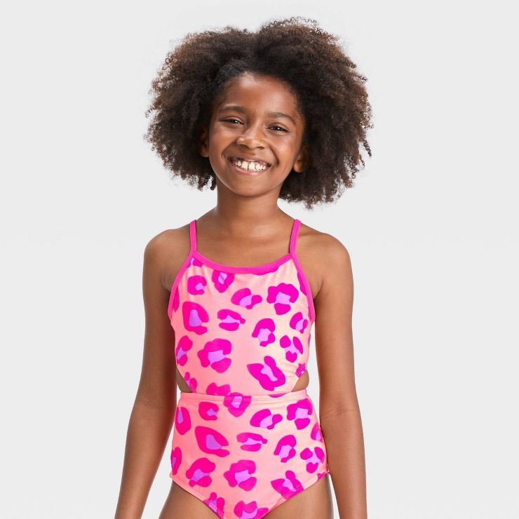 Girls' Oversized Leopard Spot One Piece Swimsuit - Cat & Jack™ | Target