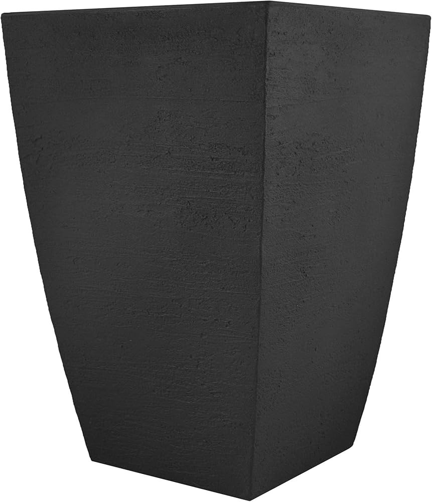 Tusco Products MSQT23BK Modern Square Garden Planter, 23-Inch, Black | Amazon (US)