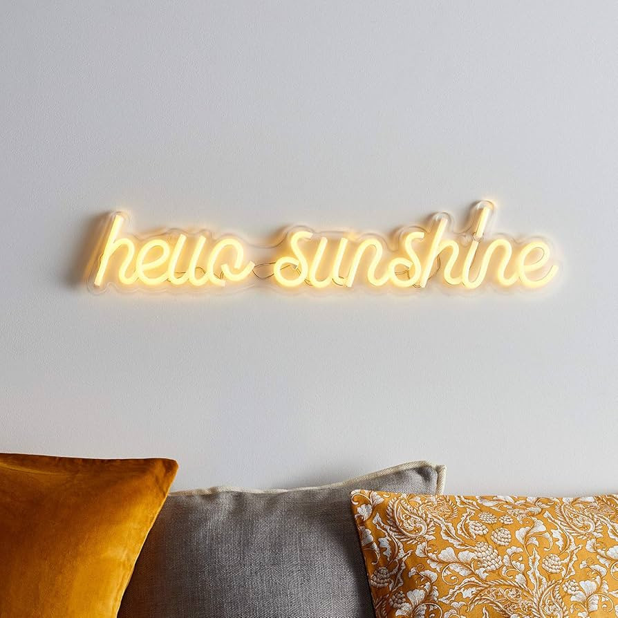 Lights4fun, Inc. 24” Hello Sunshine Neon Yellow LED Sign Wall Light | Amazon (US)