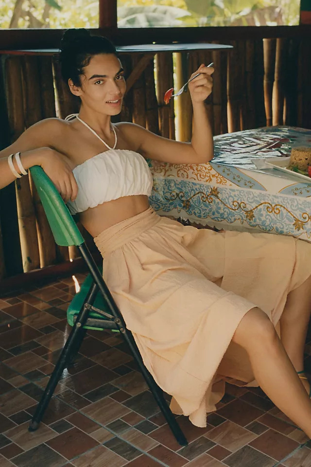 Sunday in Brooklyn Textured Gingham Maxi Skirt | Anthropologie (US)