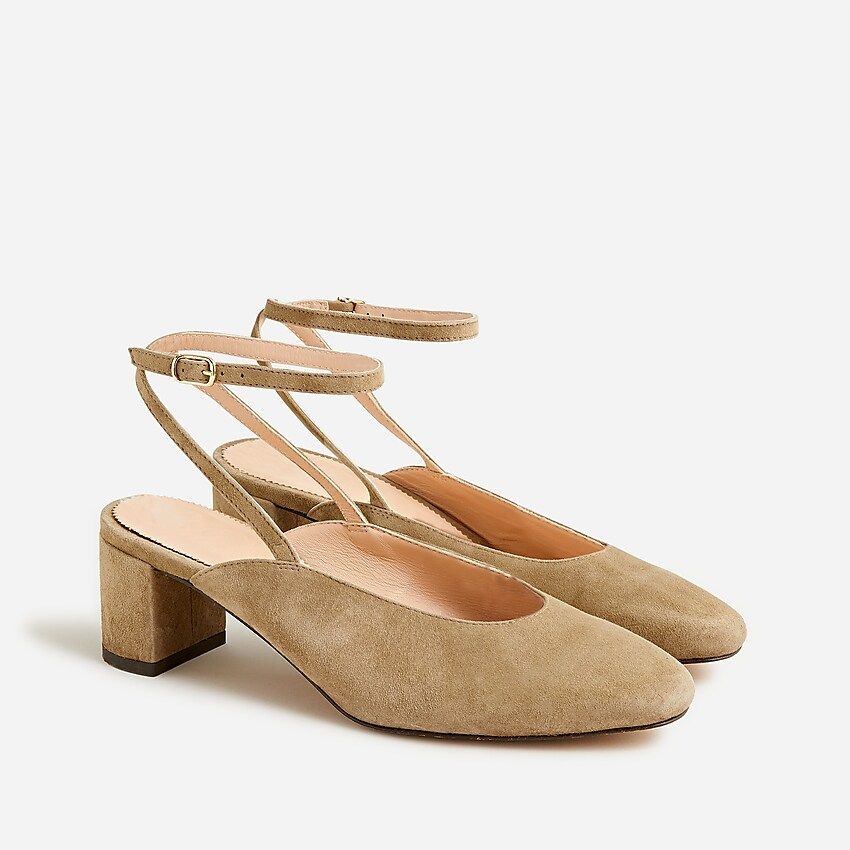 Millie ankle-strap heels in suede | J.Crew US