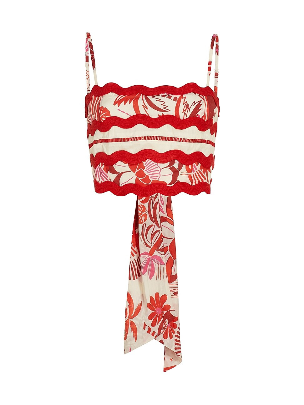 Women's Rio Tiles Wavy Floral Crop Top - Rio Tiles Off White - Size XS - Rio Tiles Off White - Size  | Saks Fifth Avenue