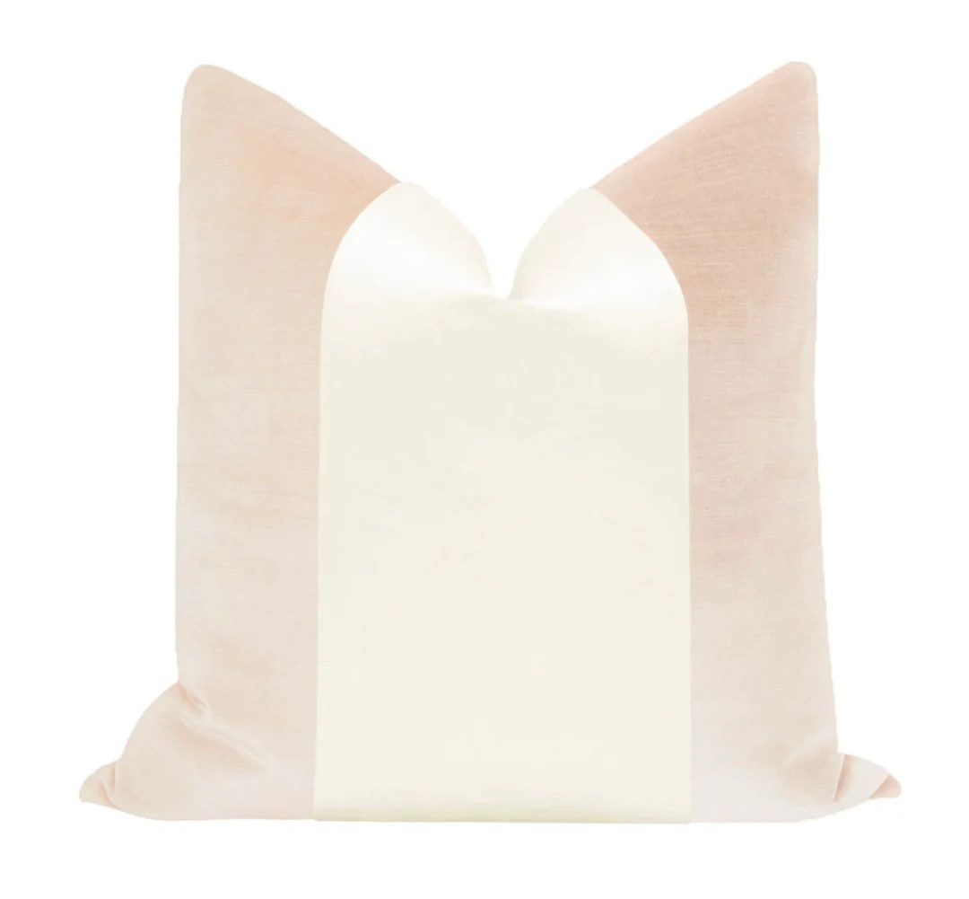 Colorblock Panel : Faux Silk Velvet // Cameo  Alabaster Silk - Etsy | Etsy (US)