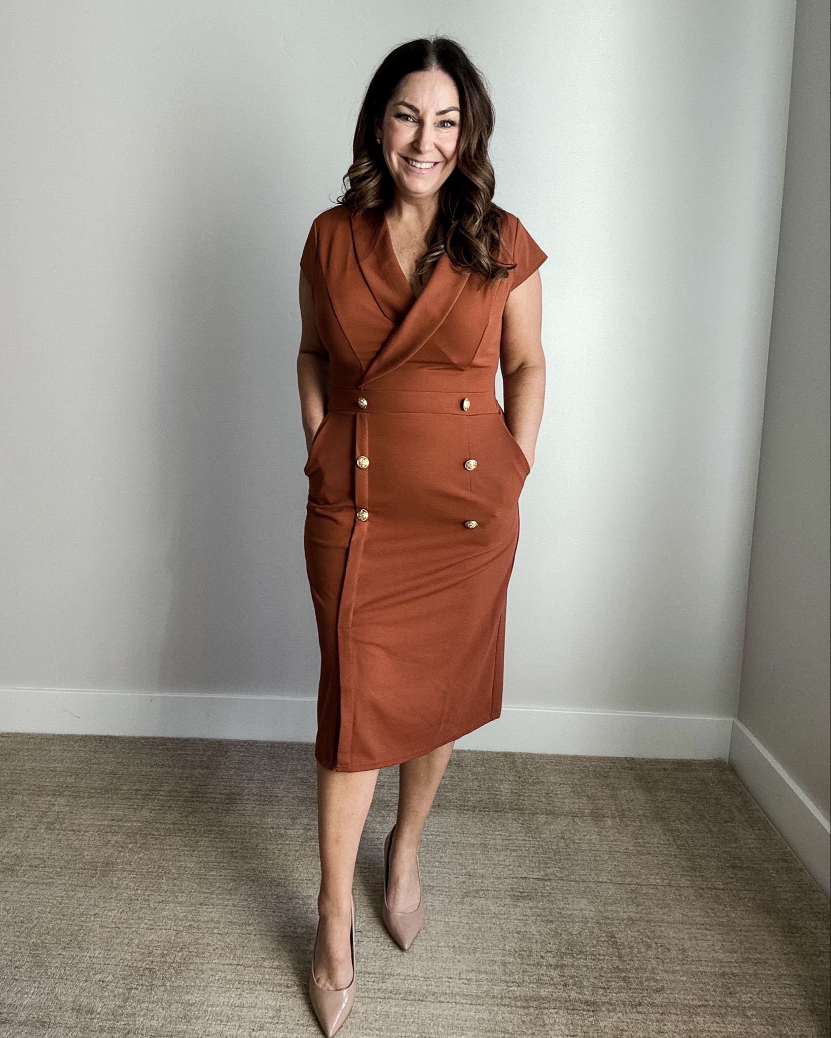 Amazon work dress tts, L 

#LTKOver40 #LTKWorkwear #LTKMidsize