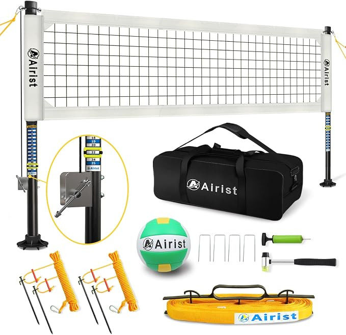 Heavy Duty Volleyball Net Outdoor with Steel Anti-Sag System, Adjustable Aluminum Poles, Professi... | Amazon (US)