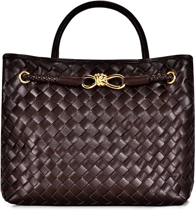 Woven Bag for Women, Small Tote Bag Hobo Bag Crossbody Bags PU Leather Handmade Woven Purses Gift... | Amazon (US)