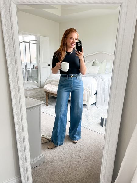 Todays work from home look! Work outfit, spanx jeans, spanx bodysuit, regular size, spring outfit // belt is from Celine

#LTKunder100 #LTKSeasonal #LTKworkwear