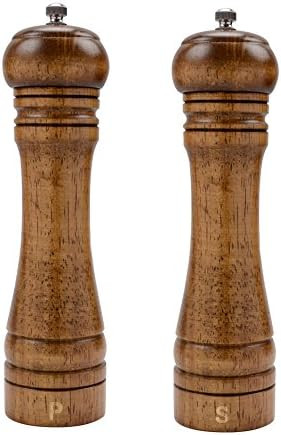 XQXQ Wood Salt and Pepper Mill Set, Pepper Grinders, Salt Shakers with Adjustable Ceramic Rotor- ... | Amazon (US)