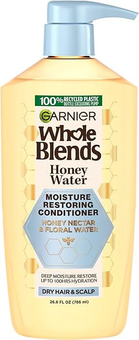 Garnier Whole Blends Honey Water Moisture Restoring Conditioner, Hair Care for Dry Hair and Dry S... | Amazon (US)