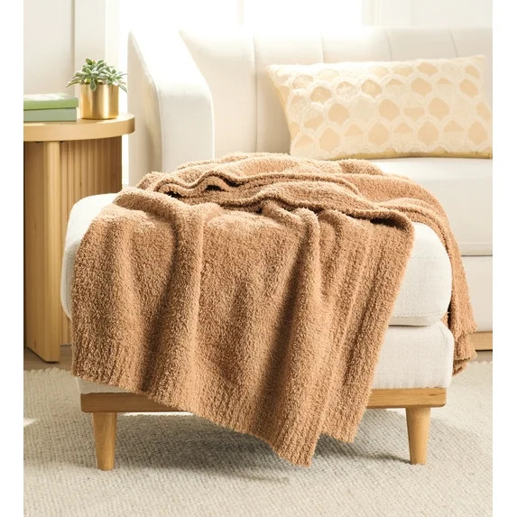 Better Homes & Gardens Cozy Knit Throw, Dark Caramel, 50x72" | Walmart (US)