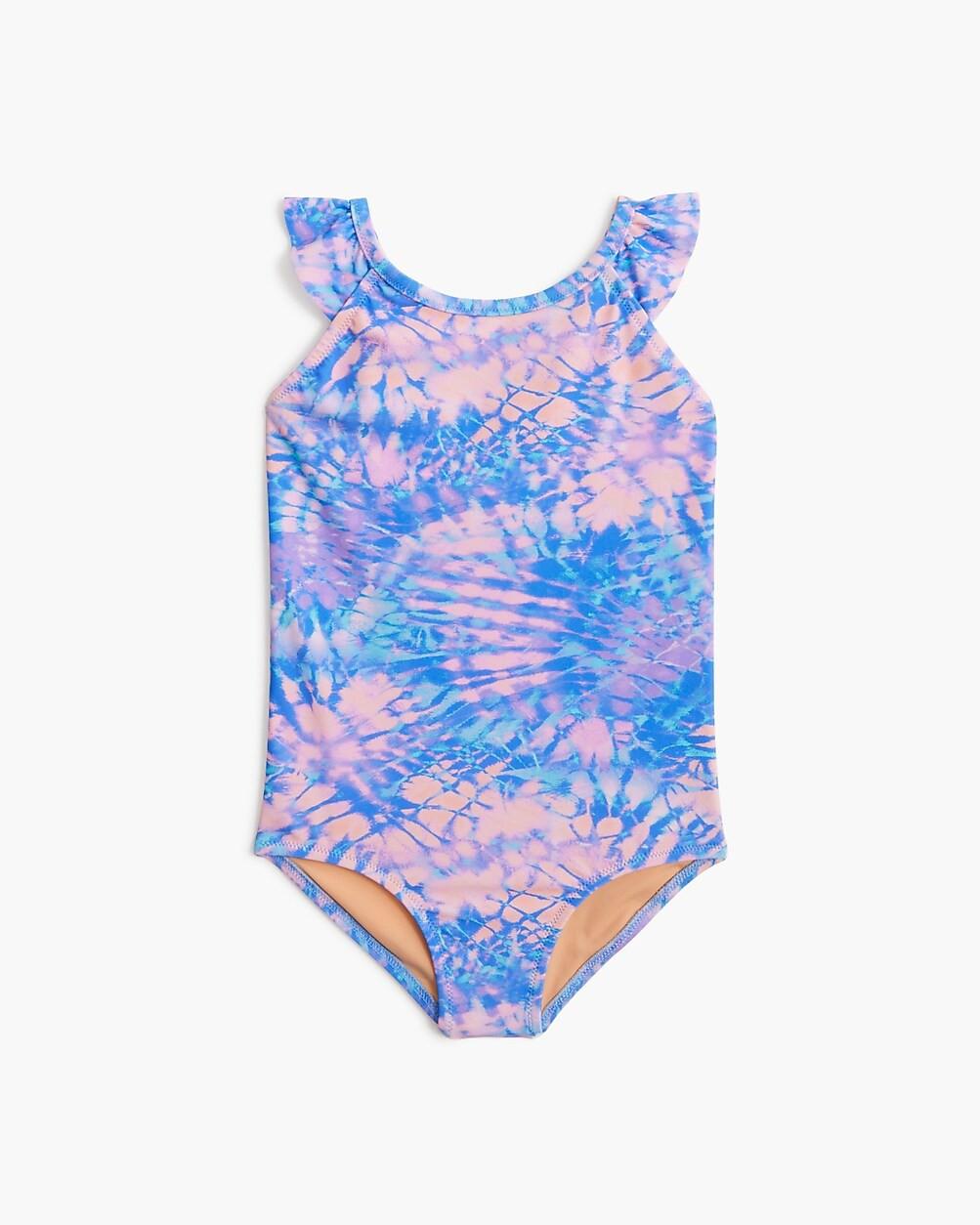 Girls' tie-dye ruffle-strap one-piece swimsuit | J.Crew Factory