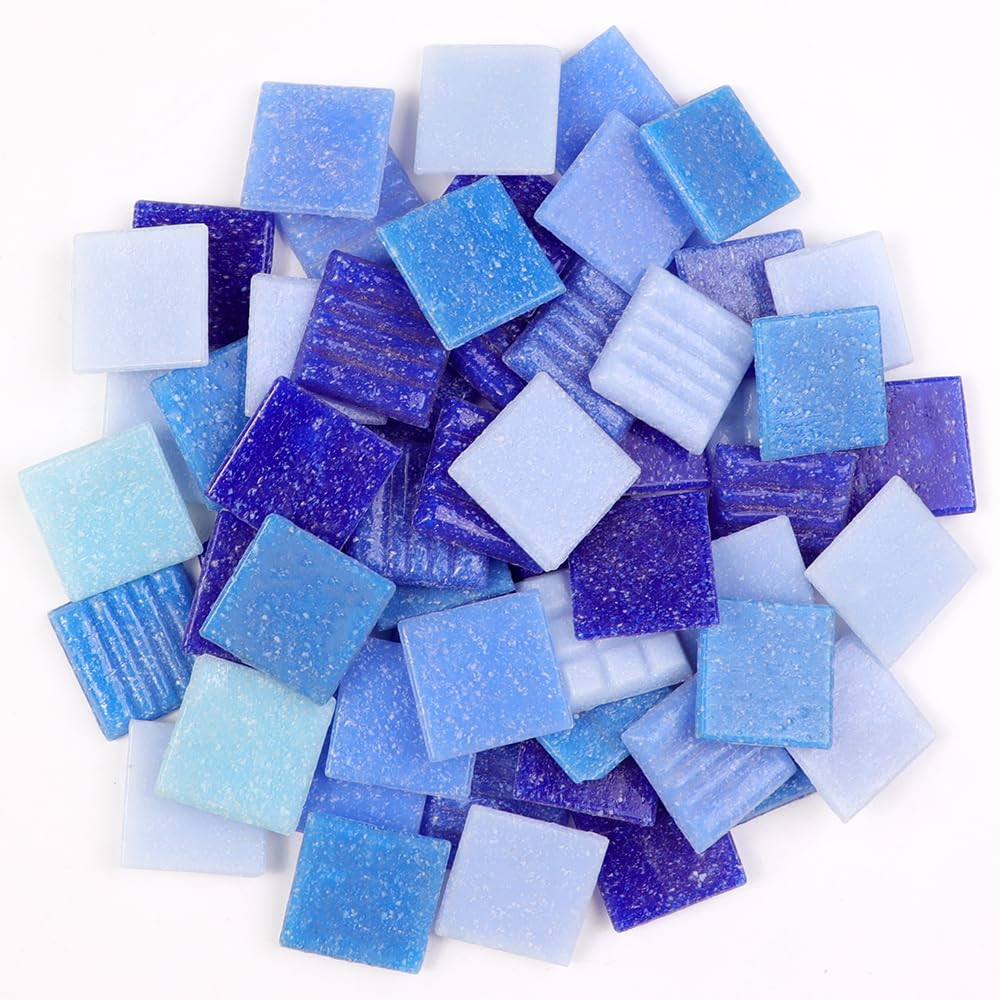 2cm (3/4") Square Vitreous Glass Mosaic Tiles for Crafts Bulk, 1 LB Colorful Mix Quartz Glass Til... | Amazon (US)