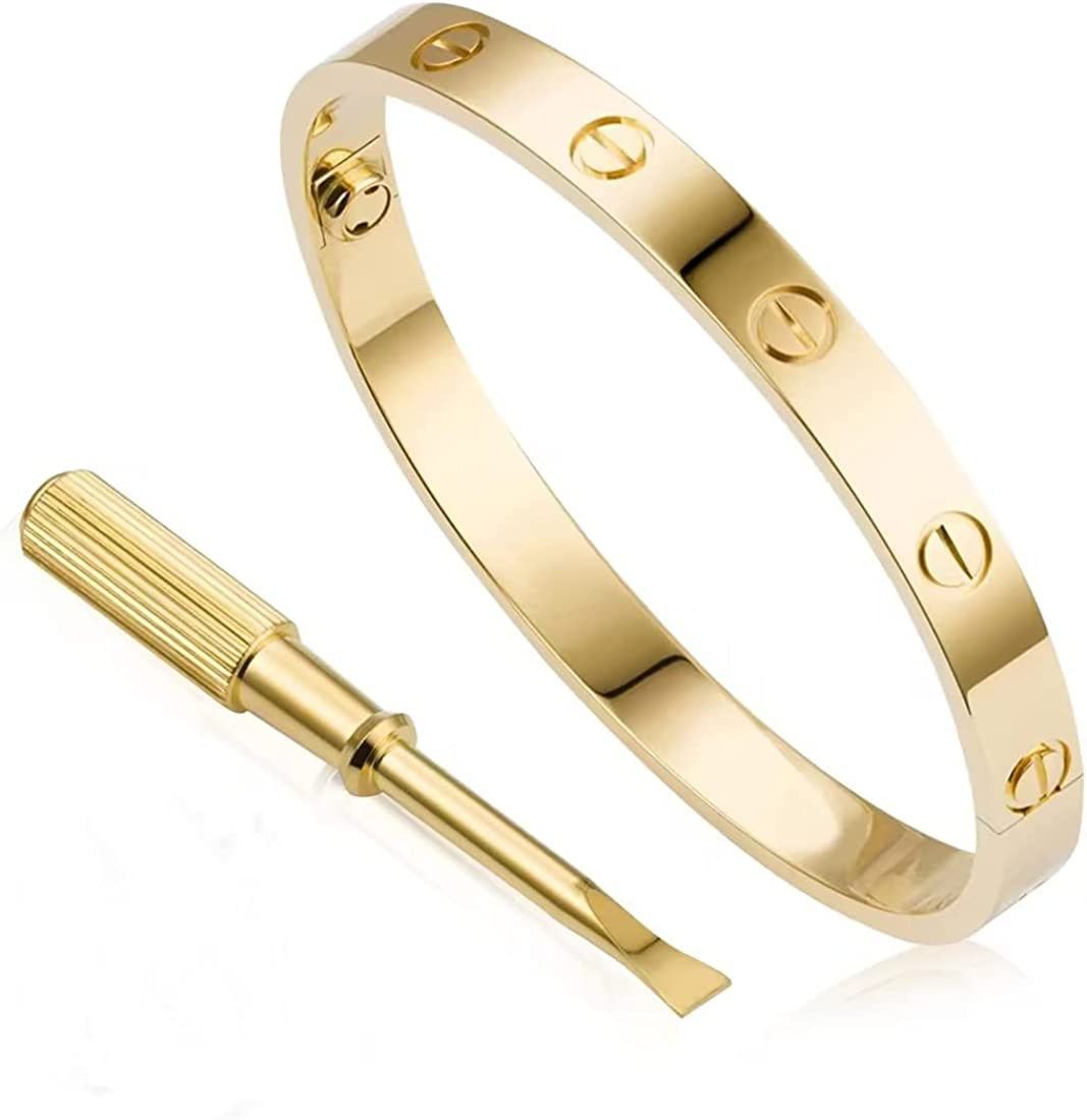 Amazon.com: Love Bracelet Women's Titanium Stainless Steel Bracelet Jewelry with Screwdriver-Scre... | Amazon (US)