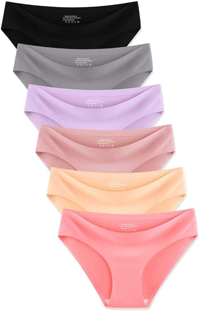 MISSWHO Seamless No Show Womens Underwear Bikini No Show Soft Comfortable Invisibles Briefs Low R... | Amazon (US)