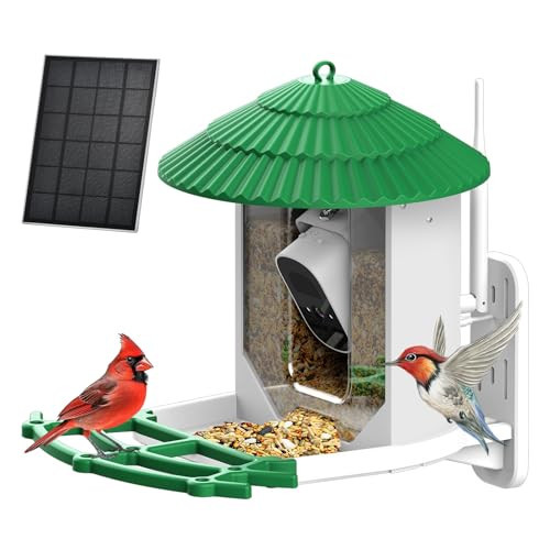 Lindafo Smart Bird Feeder with Camera,AI Bird Recognition, 4MP HD Camera, Solar Powered, Ideal Gifts | Amazon (US)