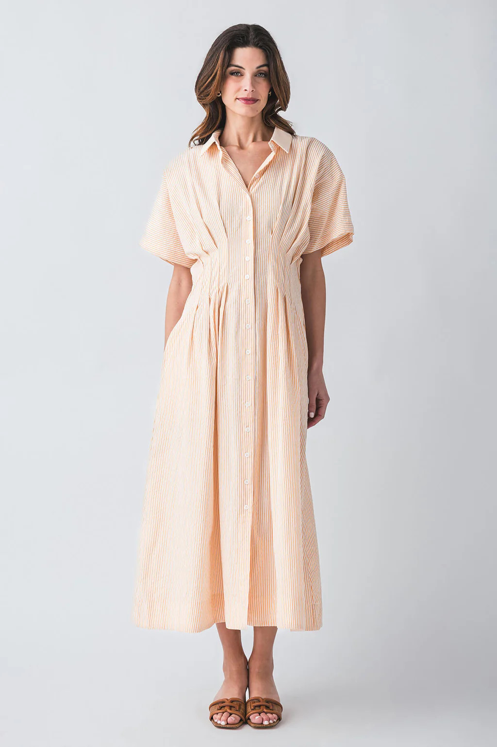 By Together Striped Woven Midi Dress | Social Threads