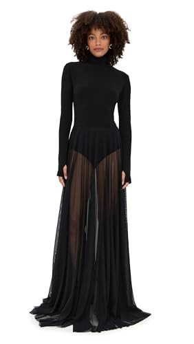 Norma Kamali Women's Long Sleeve Turtleneck Flared Gown | Amazon (US)