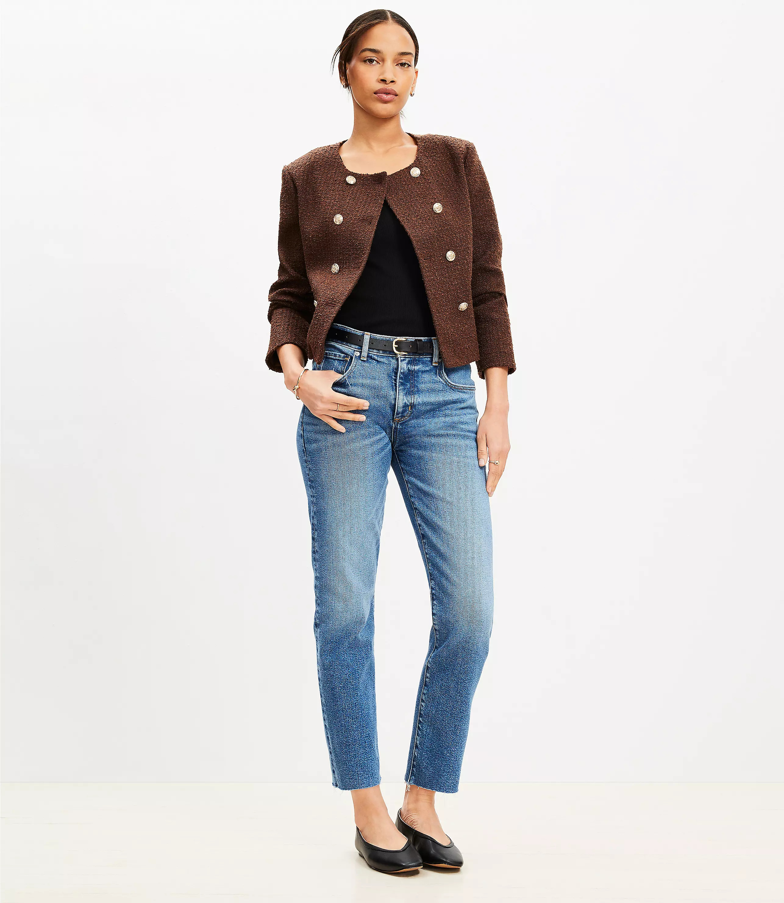 Fresh Cut Mid Rise Slim Jeans in Bright Vintage Wash | LOFT