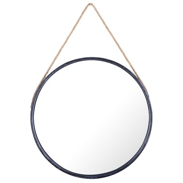 Round Hanging Metal I Wall Mirror with Rope by ArtMaison Canada | Bed Bath & Beyond