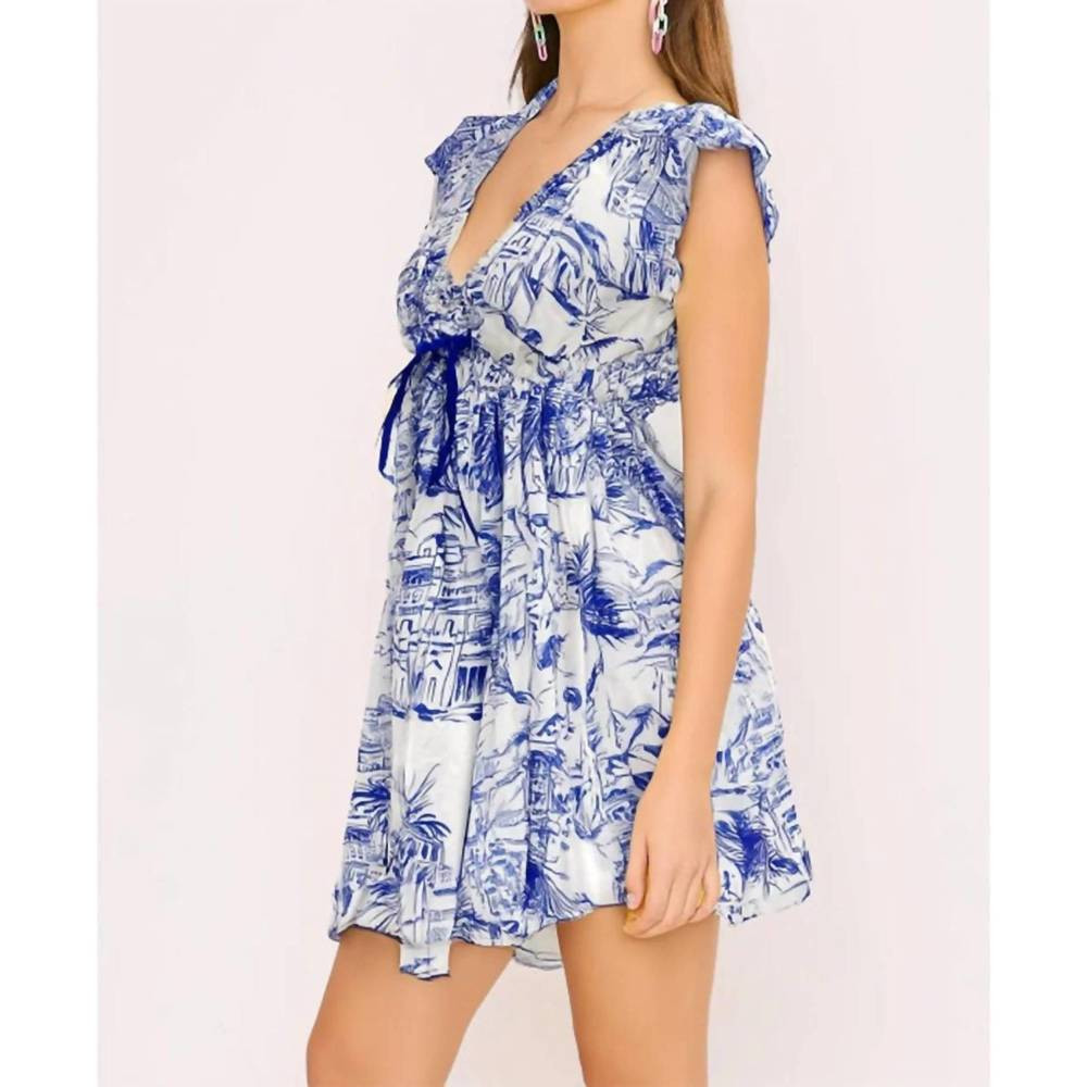 NEW MEET ME IN SANTORINI santorini coastal mini dress in blue\white | Poshmark