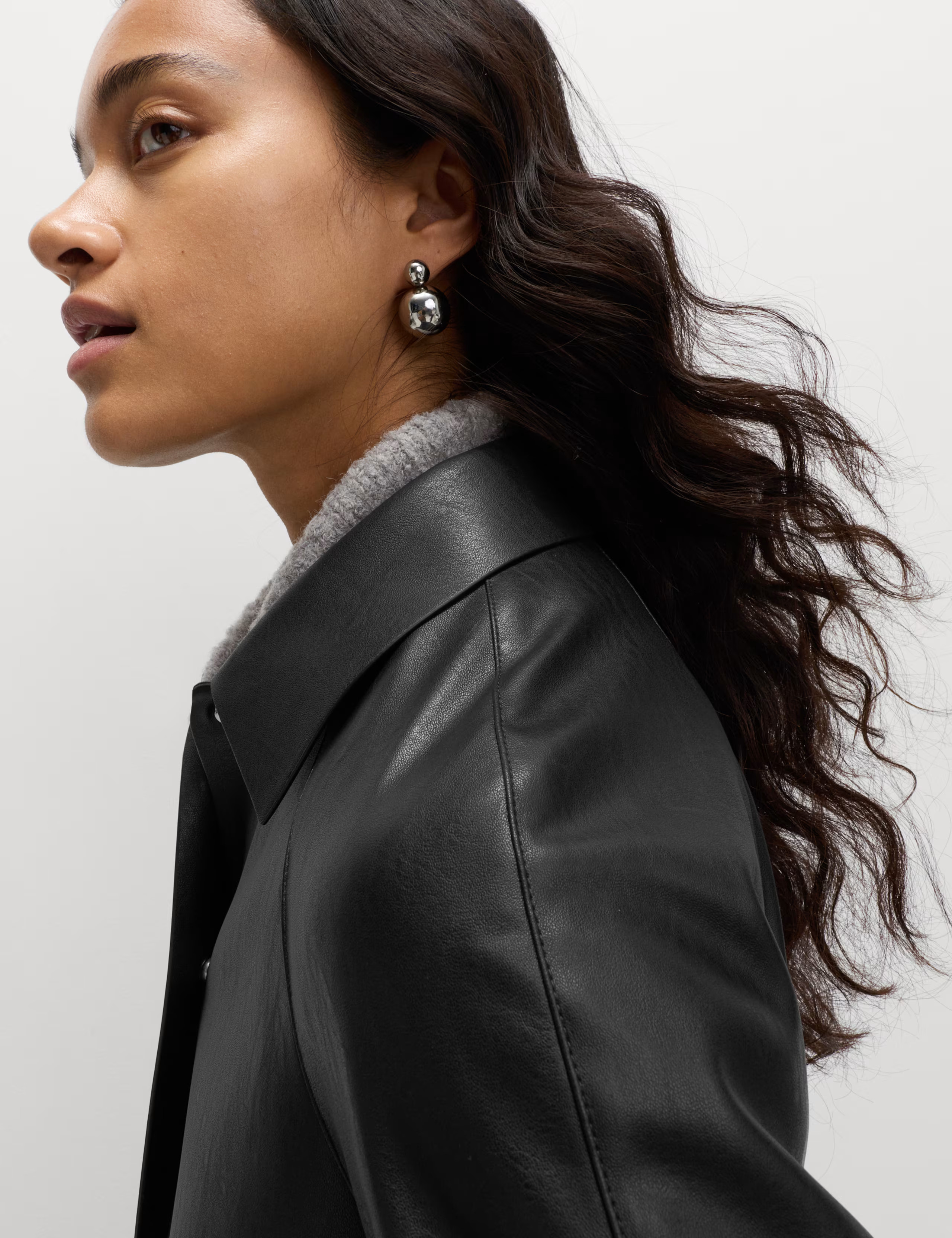 Faux Leather Collared Longline Car Coat | Marks & Spencer (UK)