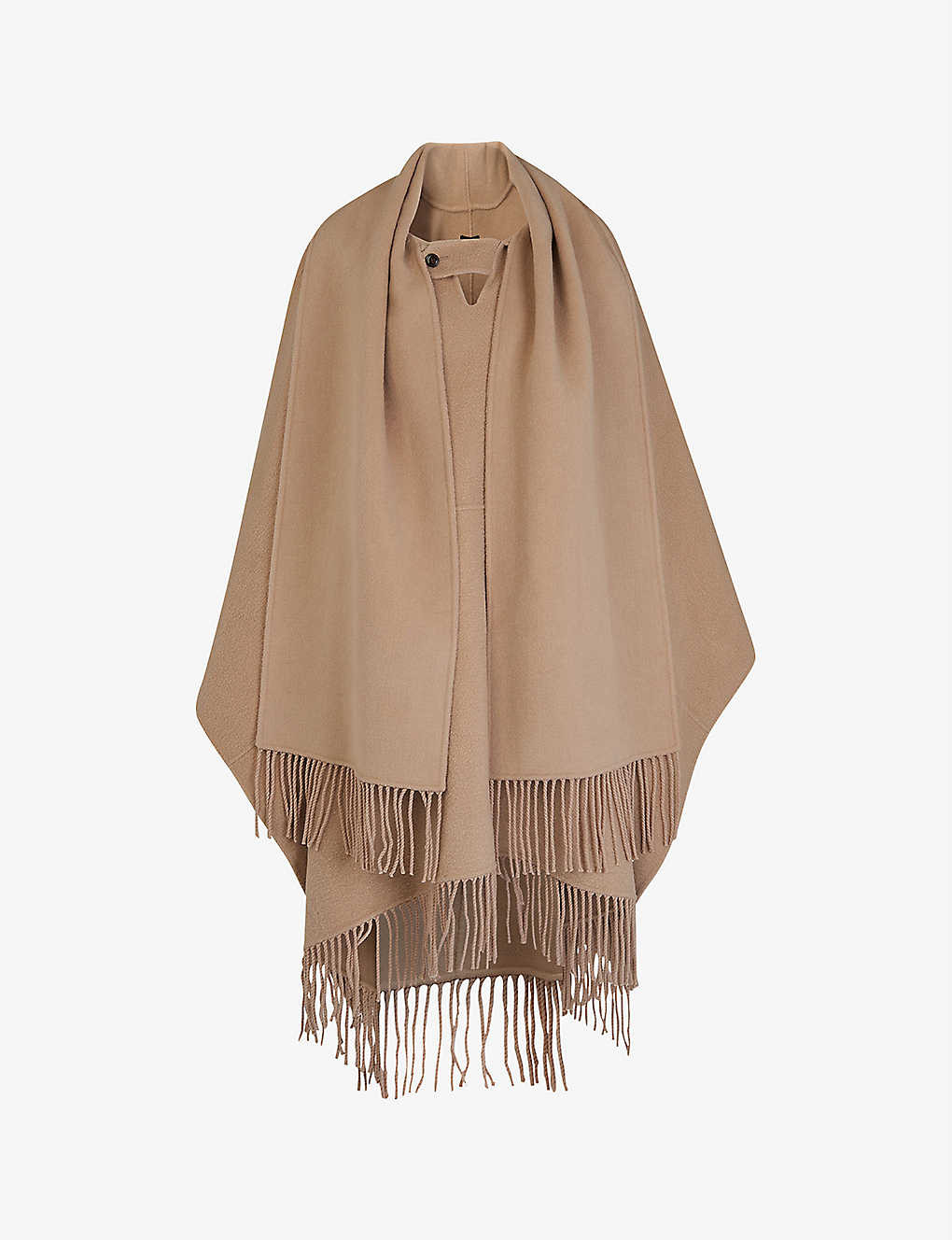 Wrap fringed wool-blend coat | Selfridges