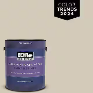 BEHR ULTRA 1 gal. Designer Collection #DC-010 Even Better Beige Ceiling Flat Interior Paint & Pri... | The Home Depot