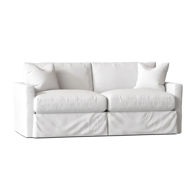 Madison 84" Square Arm Slipcovered Sofa with Reversible Cushions | Wayfair Professional