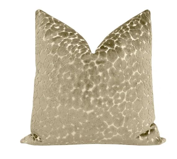 Leopard Cut Velvet // Taupe Pillow COVER ONLY  Cut Velvet   - Etsy | Etsy (US)