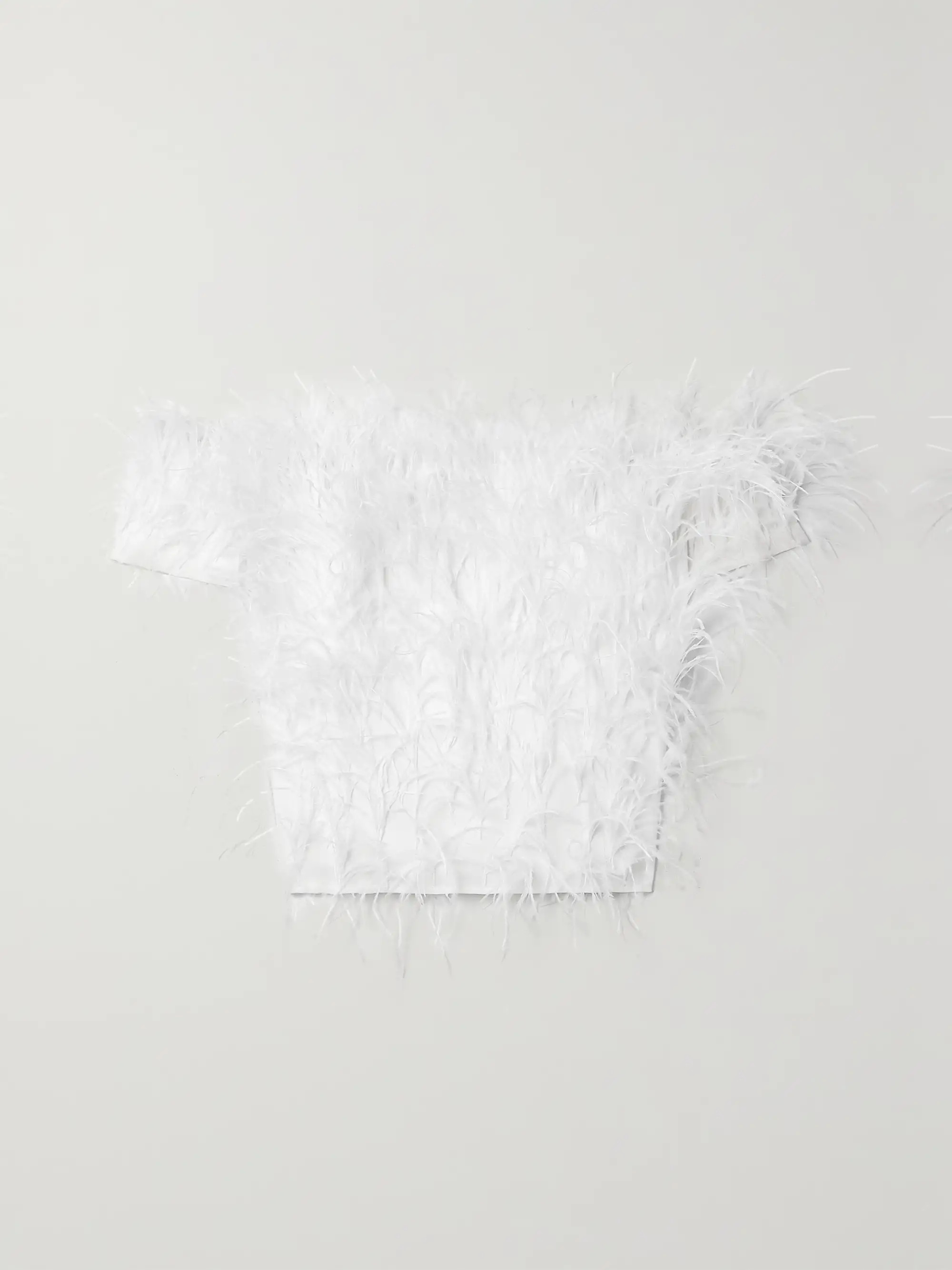 Sosha off-the-shoulder feather-trimmed crepe de chine top | NET-A-PORTER (US)
