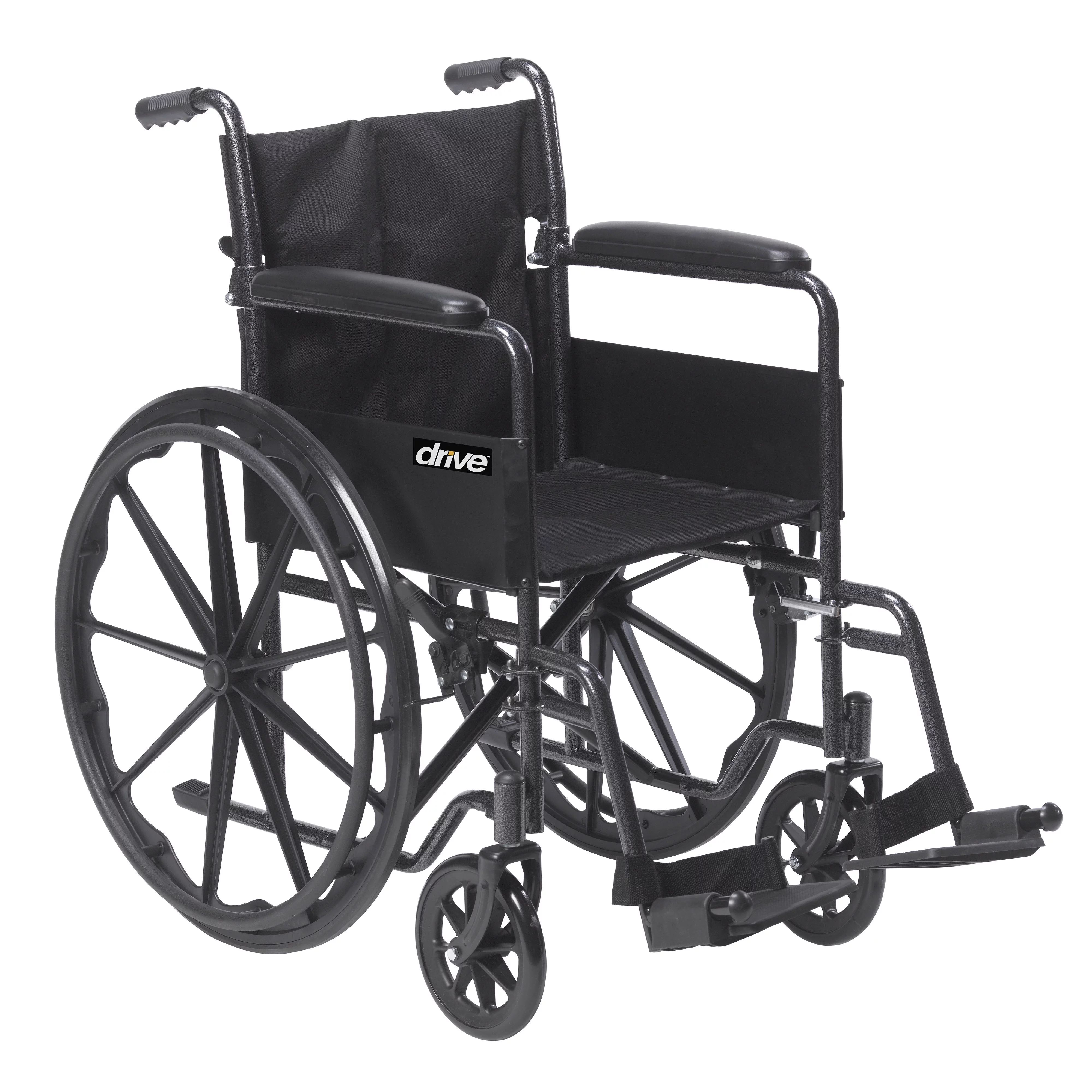 Drive Medical Silver Sport 1 Wheelchair with Full Arms and Swing away Removable Footrest - Walmar... | Walmart (US)