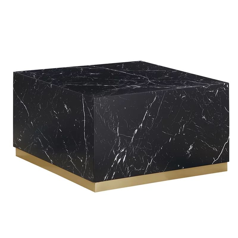Best Master Furniture Zhuri Square Faux Marble Coffee Table in Black - Walmart.com | Walmart (US)