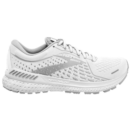 Brooks Adrenaline GTS 21 - Women's Running Shoes - White / Grey / Silver, Size 8.5 | Eastbay