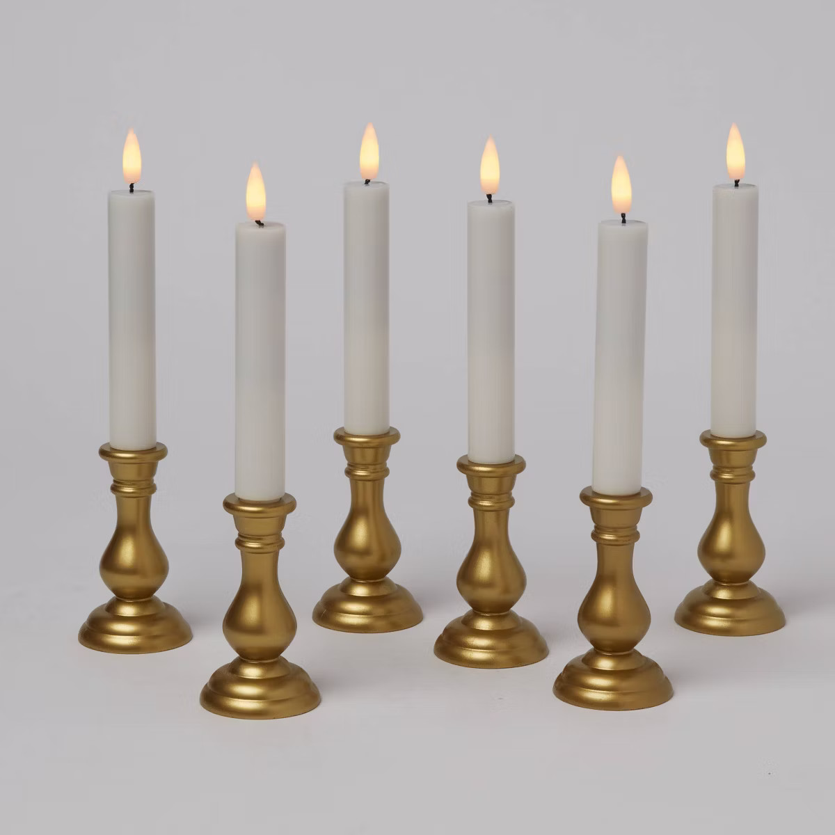 6pc Remote Controlled Plastic LED Christmas Candolier Set Gold Base - Wondershop™ | Target