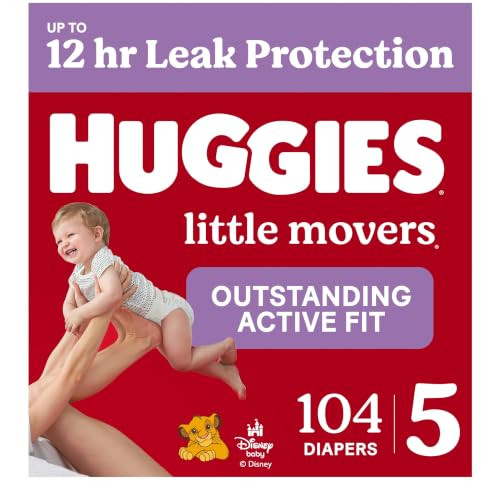 Huggies Little Movers, Baby Diapers, Size 5, 104 Count | Amazon (US)