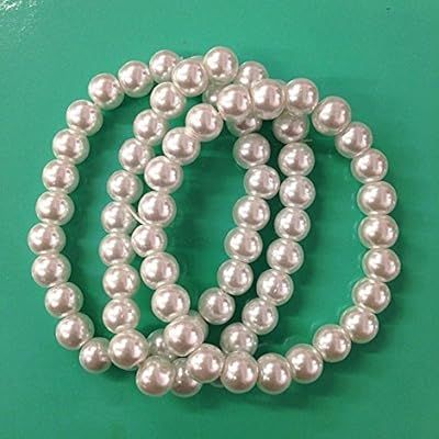 3PC vintage inspried white faux pearl bracelets for kids or small wrist  ,breakfast at tiffany pa... | Amazon (US)