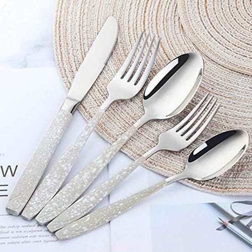 Happy-W 20set 304 Stainless Steel Cutlery Sets Dinner Tableware Kitchen Accessories Spoon Fork Cr... | Amazon (US)