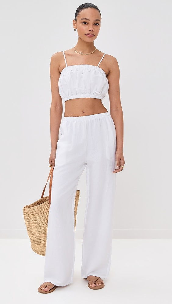 Camille Cropped Linen Top | Shopbop