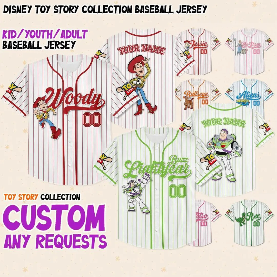 Custom Disney Toy Story Simple Collection, Baseball Jersey Team, Collection Choose Style Jersey, ... | Etsy (US)